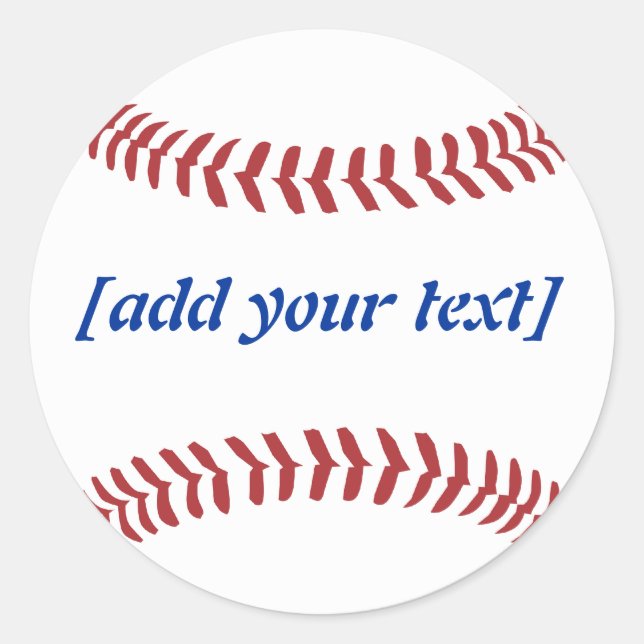 Baseball [custom text] classic round sticker (Front)