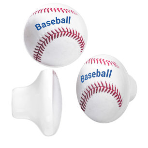 Baseball Customisable Red White and Blue Ceramic Knob
