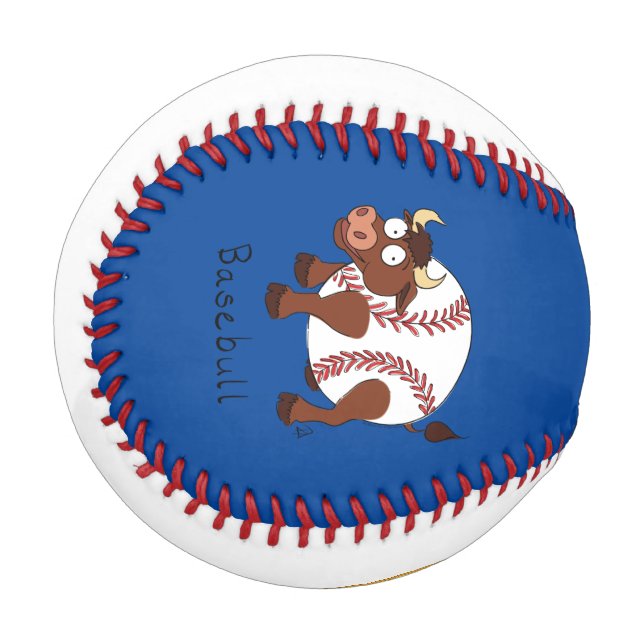 Baseball Cute Kids Cartoon Bull (Front Left)