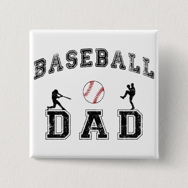 Baseball DAD 15 Cm Square Badge (Front)