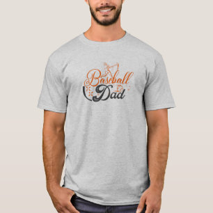 Baseball Dad 2 Retro Text Design T-Shirt