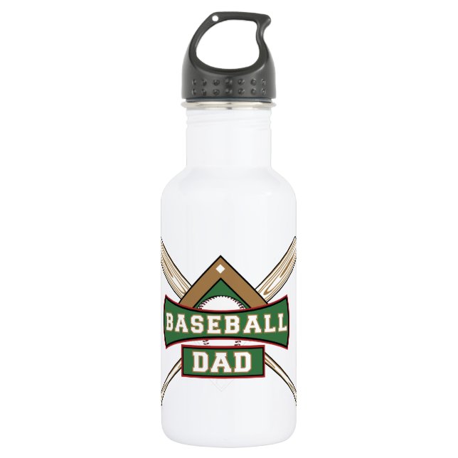 Baseball Dad 32 oz. 532 Ml Water Bottle (Front)