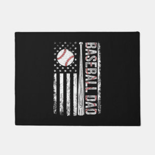 Baseball Dad American Flag Patriotic Father's Day Doormat