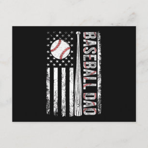 Baseball Dad American Flag Patriotic Father's Day Enclosure Card