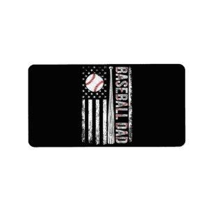 Baseball Dad American Flag Patriotic Father's Day  Label