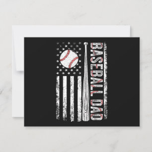 Baseball Dad American Flag Patriotic Father's Day Save The Date