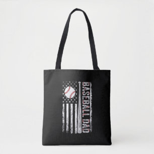 Baseball Dad American Flag Patriotic Father's Day  Tote Bag
