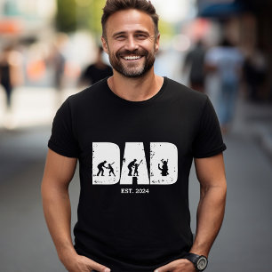 Baseball DAD and Child EST. Custom Gift T-Shirt