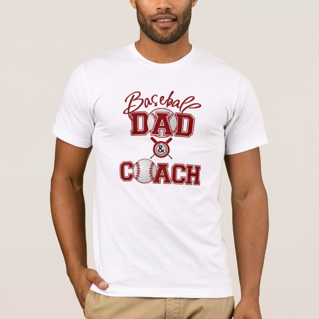 Baseball DAD and COACH T-Shirt (Front)