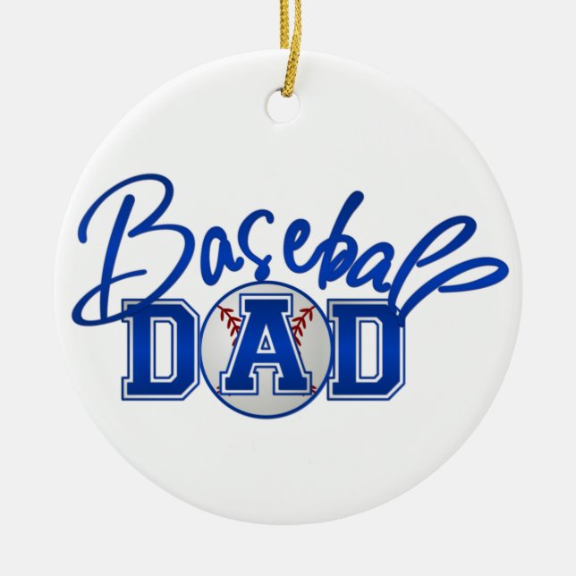 Baseball Dad Ceramic Tree Decoration (Front)