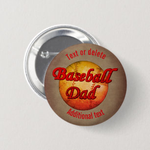 Baseball Dad Cute Personalised 6 Cm Round Badge