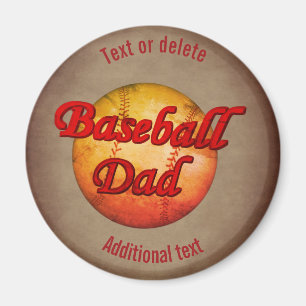 Baseball Dad Cute Personalised Magnet