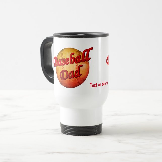 Baseball Dad Cute Personalised Travel Mug (Front Left)