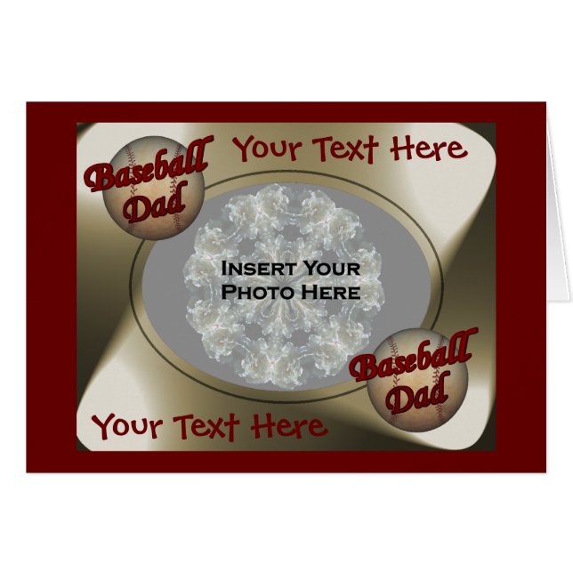Baseball Dad Design Photo Card (Front Horizontal)