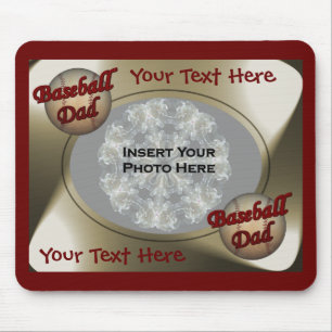 Baseball Dad Design Photo Mouse Pad