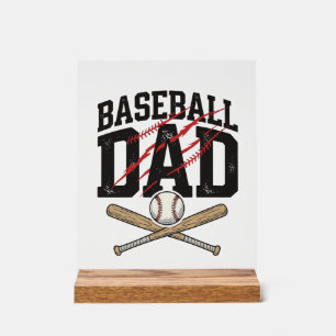 Baseball Dad Distressed Vintage Engraving Shirt De Acrylic Sign