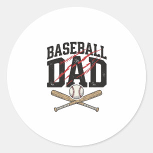 Baseball Dad Distressed Vintage Engraving Shirt De Classic Round Sticker