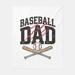 Baseball Dad Distressed Vintage Engraving Shirt De Fleece Blanket