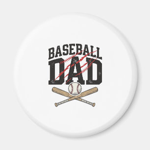 Baseball Dad Distressed Vintage Engraving Shirt De Magnet