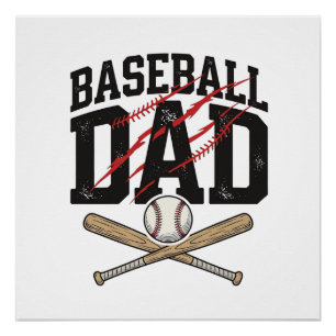 Baseball Dad Distressed Vintage Engraving Shirt De Poster