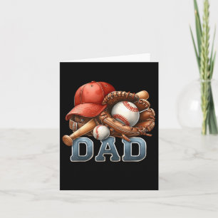 Baseball Dad Fathers Day Baseball Player Bat Fan C Card
