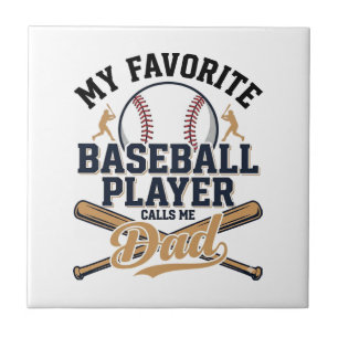 Baseball Dad Favourite Player Vintage Shirt Design Ceramic Tile