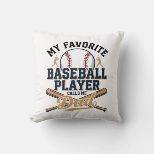 Baseball Dad Favourite Player Vintage Shirt Design Cushion