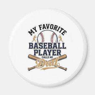 Baseball Dad Favourite Player Vintage Shirt Design Magnet