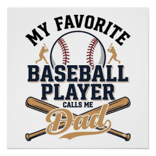 Baseball Dad Favourite Player Vintage Shirt Design Poster