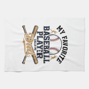 Baseball Dad Favourite Player Vintage Shirt Design Tea Towel