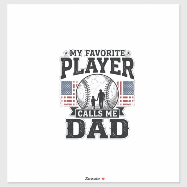 Baseball Dad Favourite Player Vintage Vector Desig (Sheet)