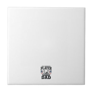 Baseball Dad Favourite Player Vintage Vector Desig Ceramic Tile