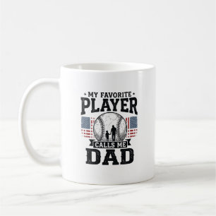 Baseball Dad Favourite Player Vintage Vector Desig Coffee Mug