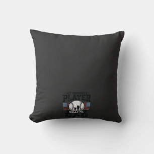 Baseball Dad Favourite Player Vintage Vector Desig Cushion