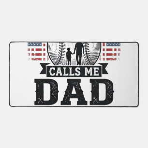 Baseball Dad Favourite Player Vintage Vector Desig Desk Mat