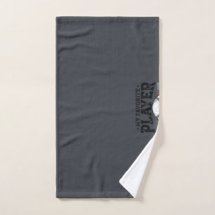 Baseball Dad Favourite Player Vintage Vector Desig Hand Towel