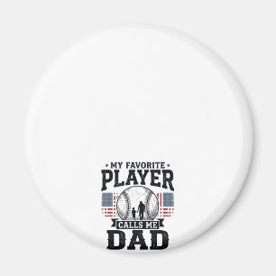 Baseball Dad Favourite Player Vintage Vector Desig Magnet
