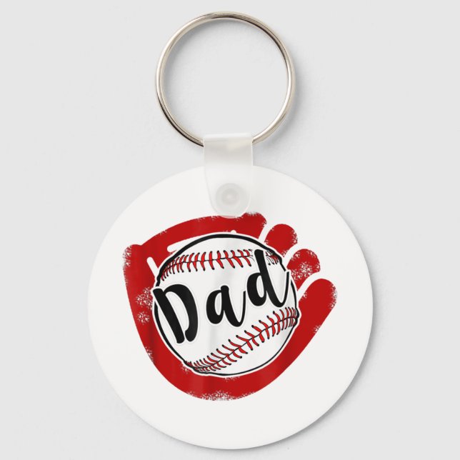 Baseball Dad For Baseball Softball Mum  Key Ring (Front)