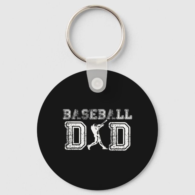 Baseball Dad Fun Fathers Day Gift For Daddy Papa F Key Ring (Front)
