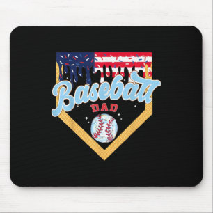 Baseball Dad Ice Cream Drip Funny Baseball Fathers Mouse Pad