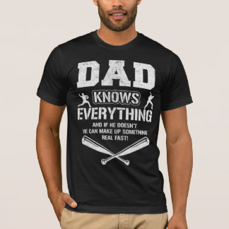 Baseball Dad Knows Everything Vintage Fathers Day T-Shirt