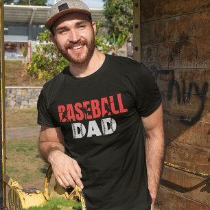 Baseball Dad Linda Linda Letras Rojas Baseball T-Shirt