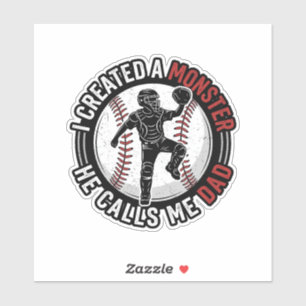 Baseball Dad Monster Vintage Catcher Shirt Design_