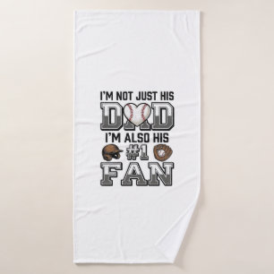 Baseball Dad Number 1 Fan Vintage Shirt Design_1 Bath Towel