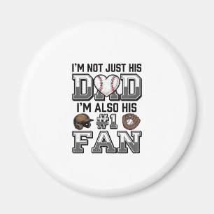 Baseball Dad Number 1 Fan Vintage Shirt Design_1 Magnet