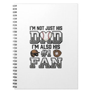 Baseball Dad Number 1 Fan Vintage Shirt Design_1 Notebook