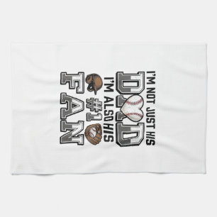 Baseball Dad Number 1 Fan Vintage Shirt Design_1 Tea Towel