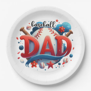 Baseball Dad Paper Plate