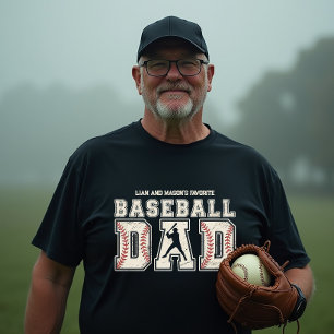 Baseball Dad Personalised Father's Day  T-Shirt