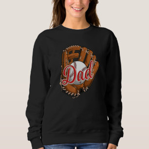 Baseball Dad  Softball Sport Player Daddy Papa Sweatshirt